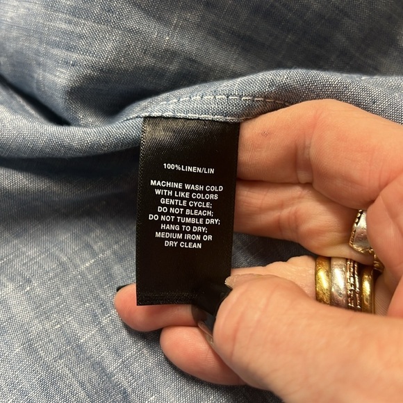 Lafayette 148 New York Chambray Linen Open Front Collared Jacket Blazer XL - Picture 10 of 11